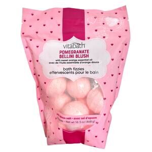 Vitabath Bath Fizzies w/ Epsom Salt Relax Nourish Unwind Pomegranate Bellini 9ct